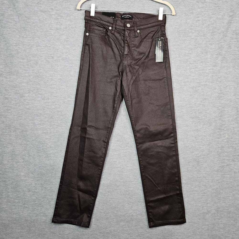Banana Republic High Rise Slim Coated Jeans Espresso Brown 26/2 Petite NWT